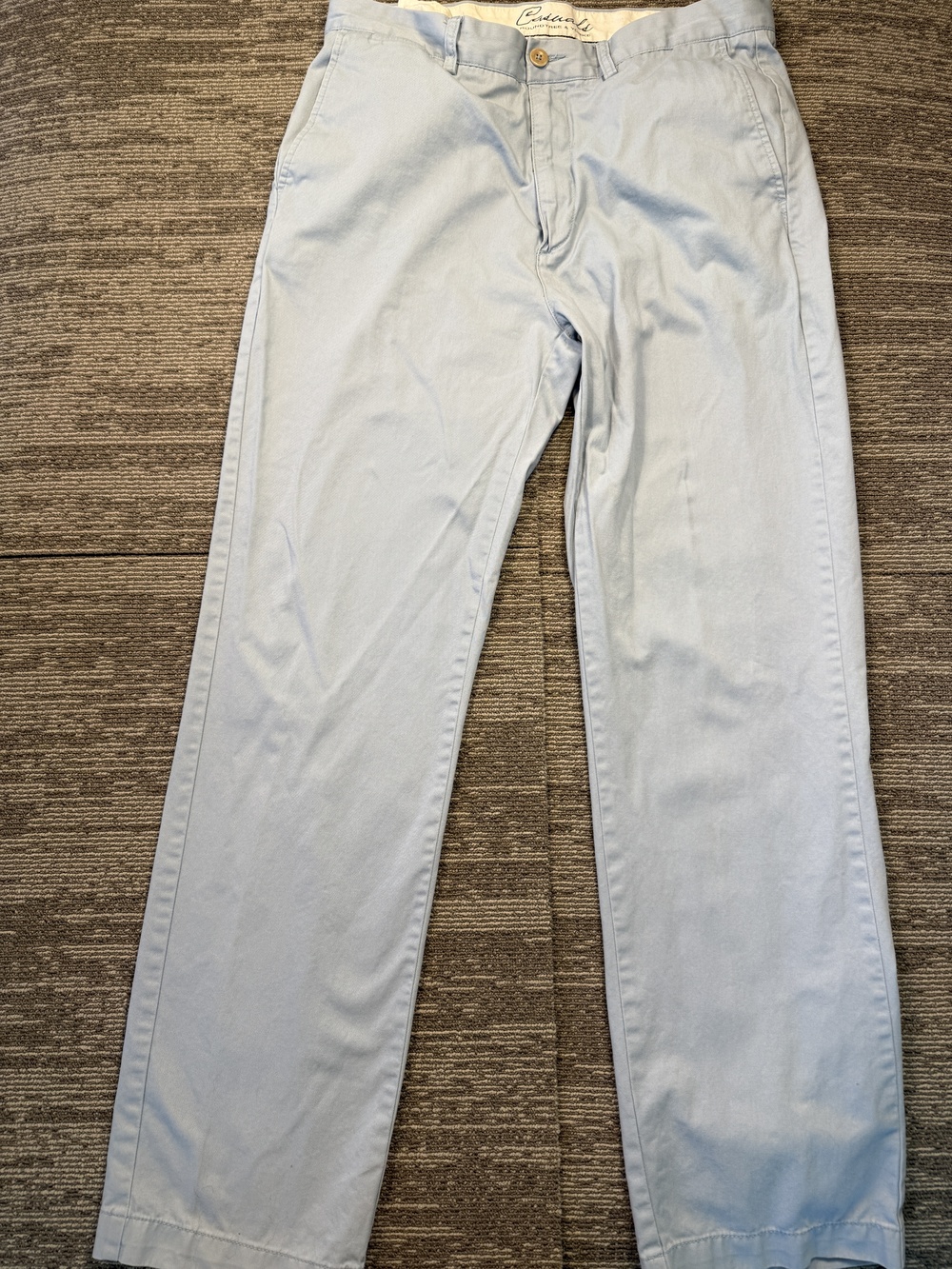 Roundtree & Yorke Casuals Pants Mens 36x34 Blue Classic Fit Chino Straight Leg